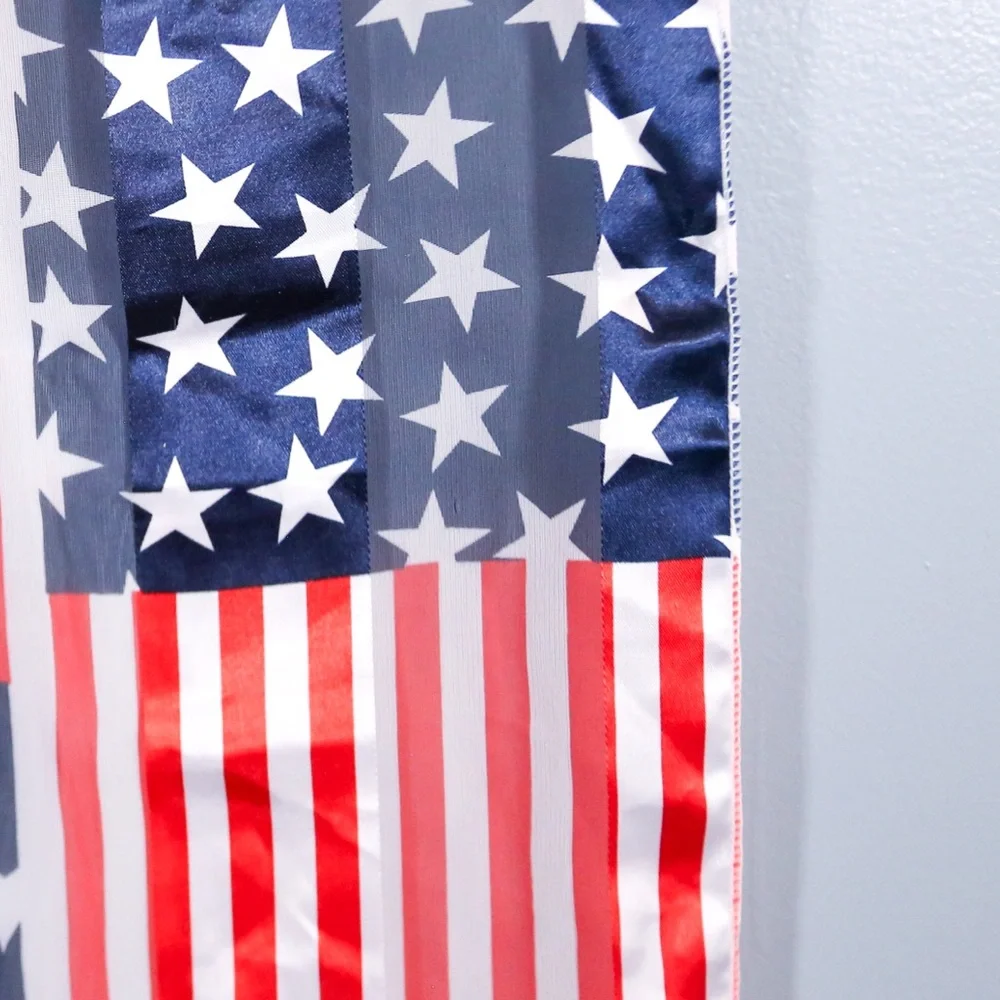 American Flag Scarf Patriotic Red White Blue Lightweight Sheer Summer Wrap